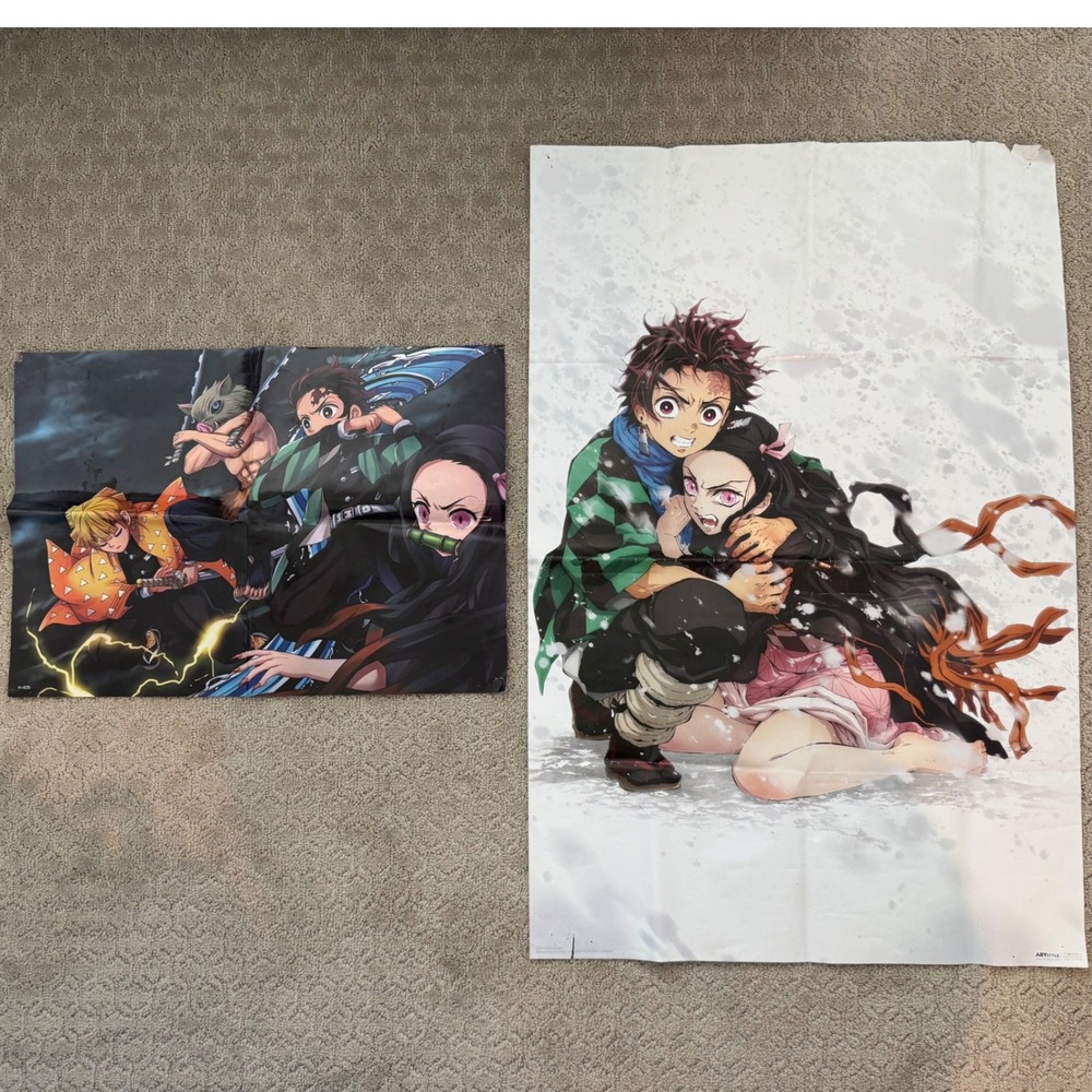 Demon Slayer Tanjiro Nezuko Zenitsu Anime Poster Set 2pc‎ ABYstyle Multi Good